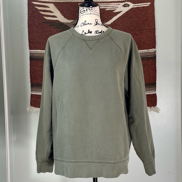 Everlane Tops - Everlane Unisex French Terry Crew Sweatshirt in Sage Green